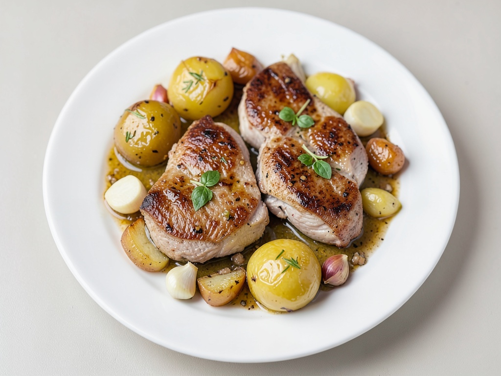 Petto di pollo alla griglia con patate al forno in carta stagnola