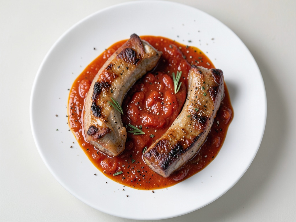 Cosce di pollo croccanti con salsa di pomodoro speziata