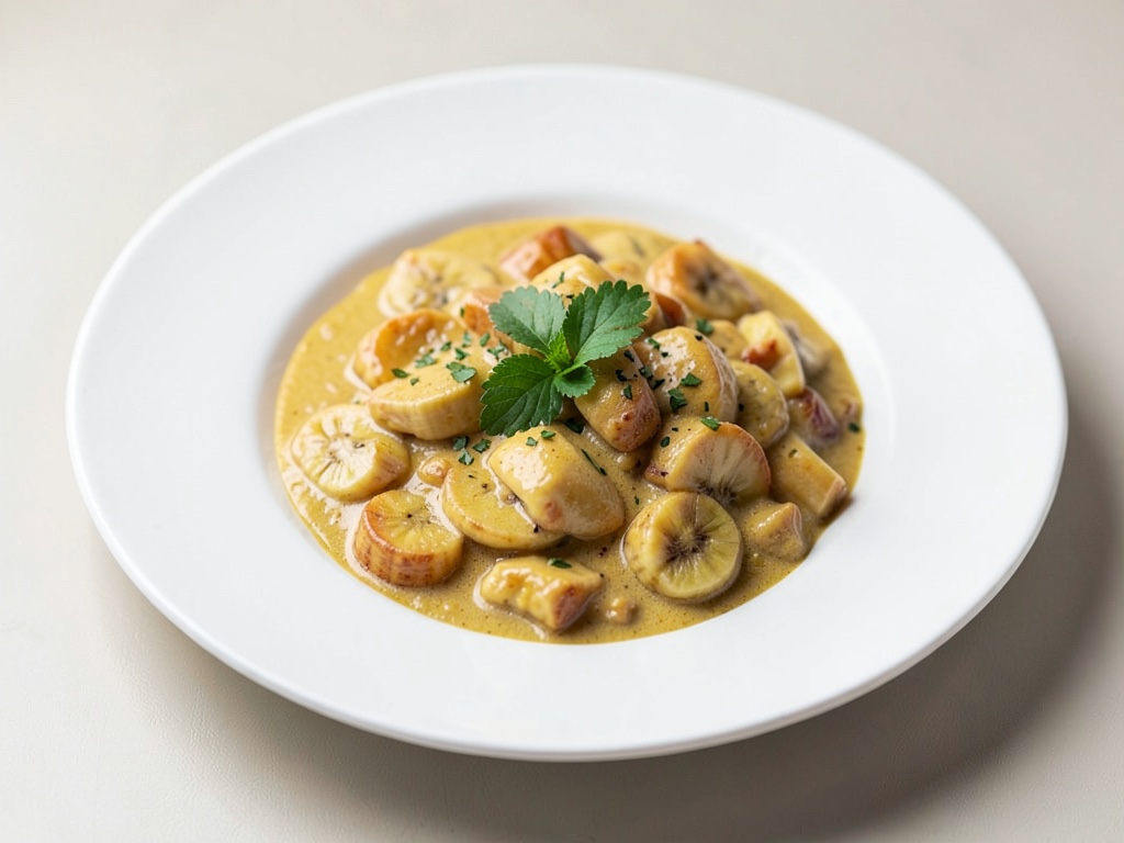 Curry cremoso di pollo e banana
