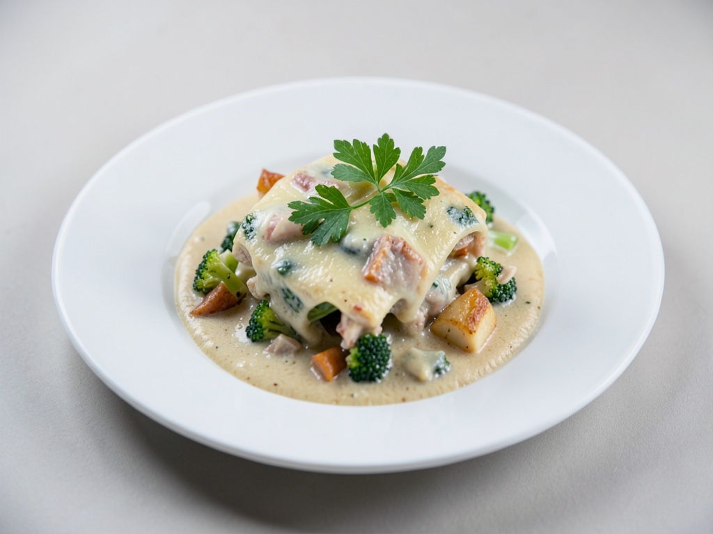 Gratin cremoso di pollo e broccoli