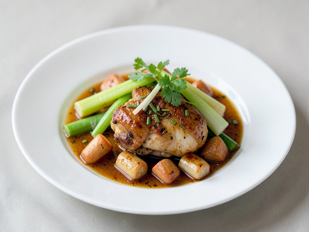 Poulet chinois au céleri et aux marrons d'eau