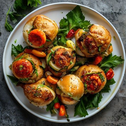 Hamburger croccanti di pollo e verdure con panini