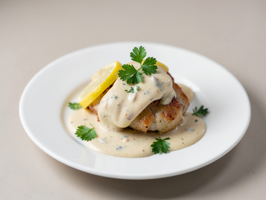 Poulet au citron avec sauce crémeuse