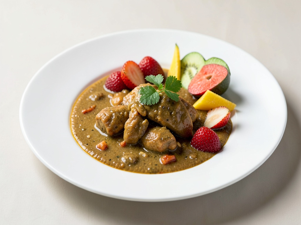 Curry di pollo con frutta fresca