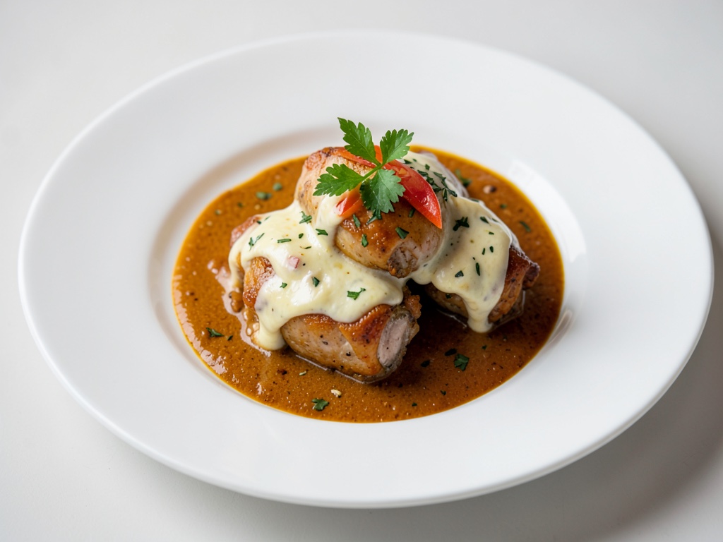 Cosce di pollo cremose in salsa al curry
