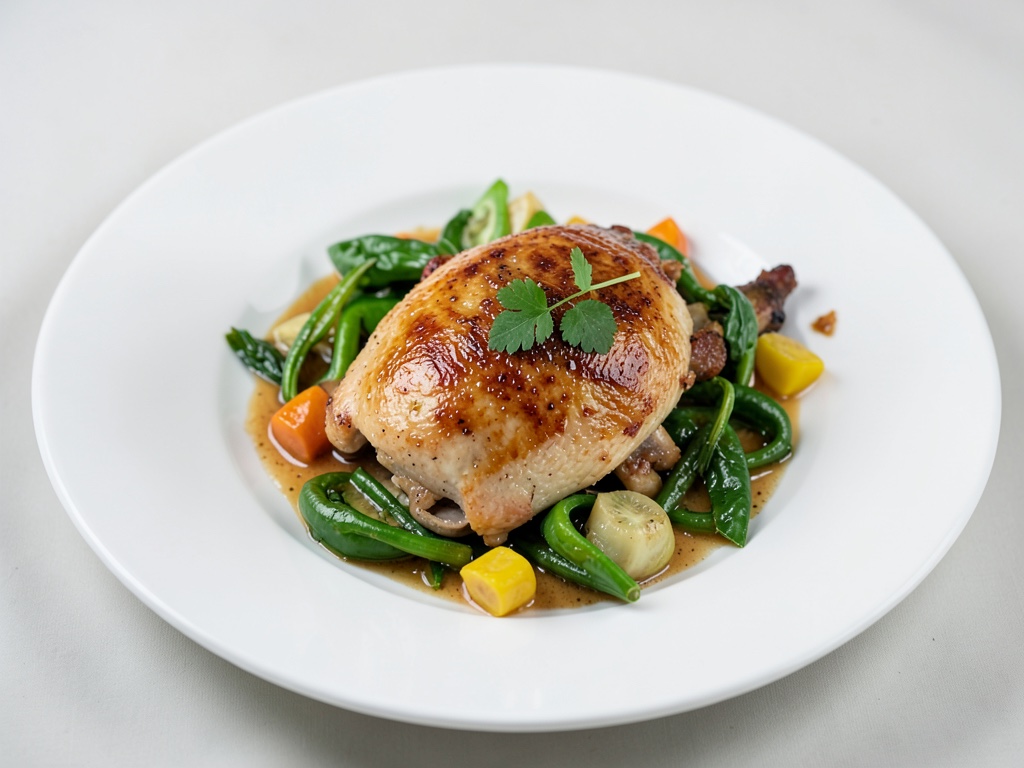 Pollo con verdure verdi