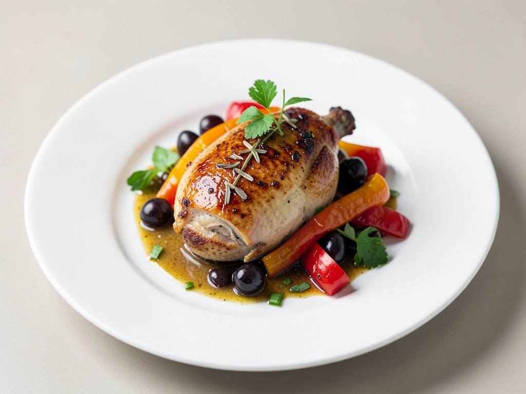 Pollo basco con olive e peperoni