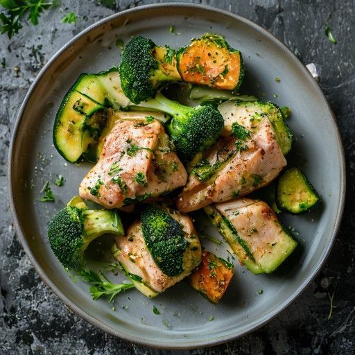 Petto di pollo ripieno con broccoli e zucchine