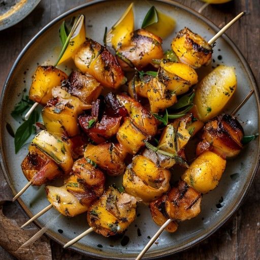 Spiedini di Pollo e Nectarine
