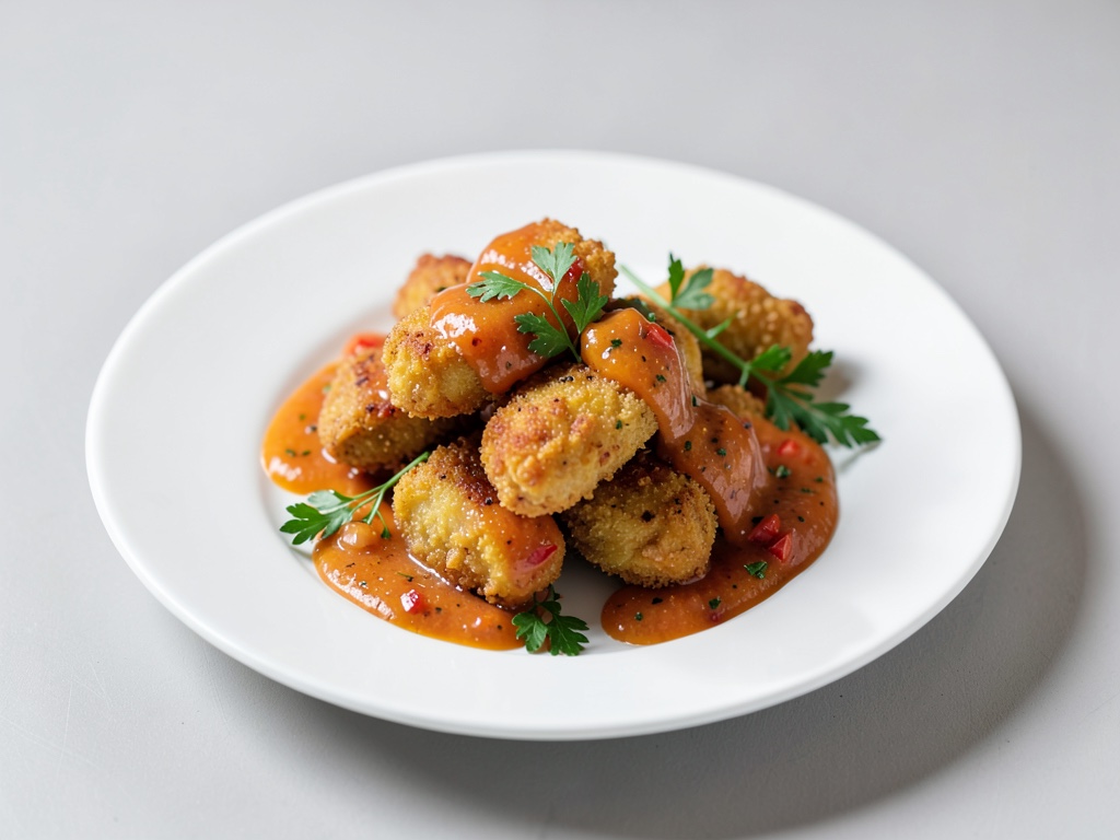 Nuggets de poulet croustillants avec sauce melon-chili fruitée et piquante