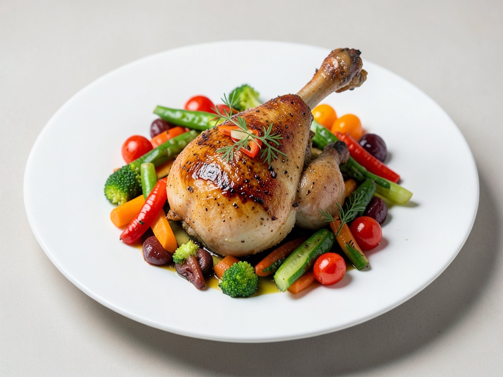 Pollo al forno con verdure miste