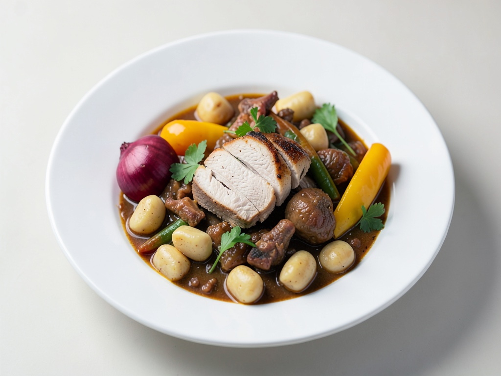 Ratatouille di pollo con gnocchi