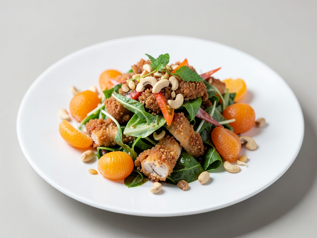 Insalata croccante di pollo con mandarini e anacardi