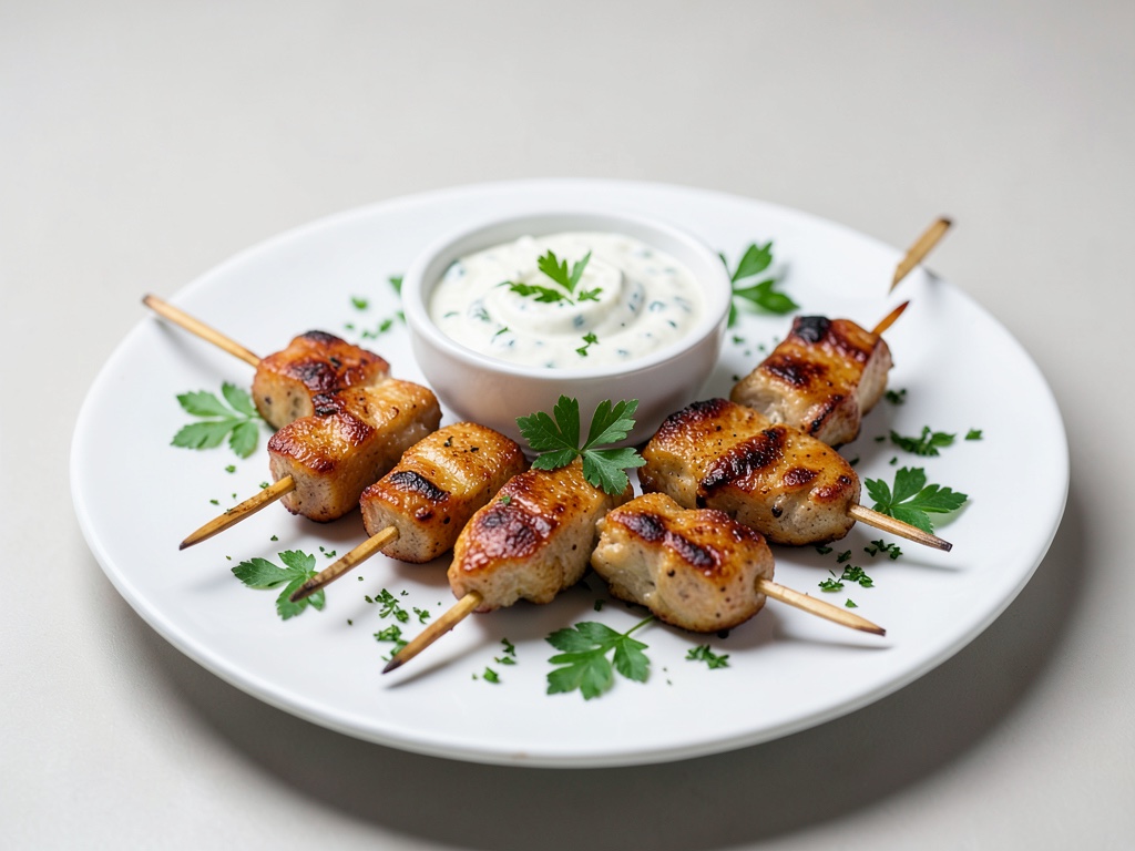 Spiedini di pollo con yogurt dip