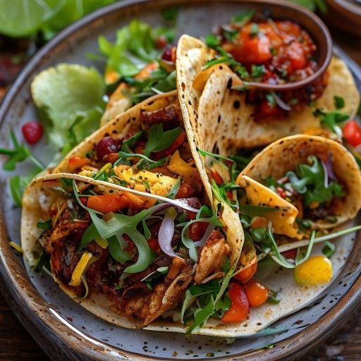 Tacos croccanti di pollo con insalata fresca