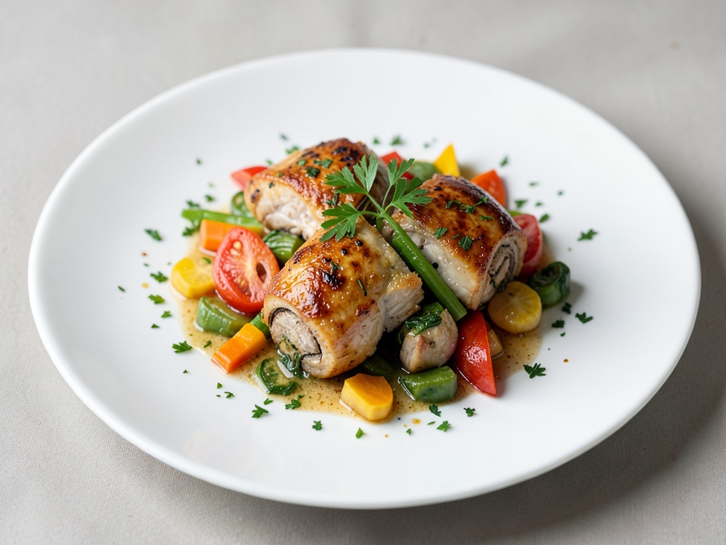 Pochets de poulet et légumes au four