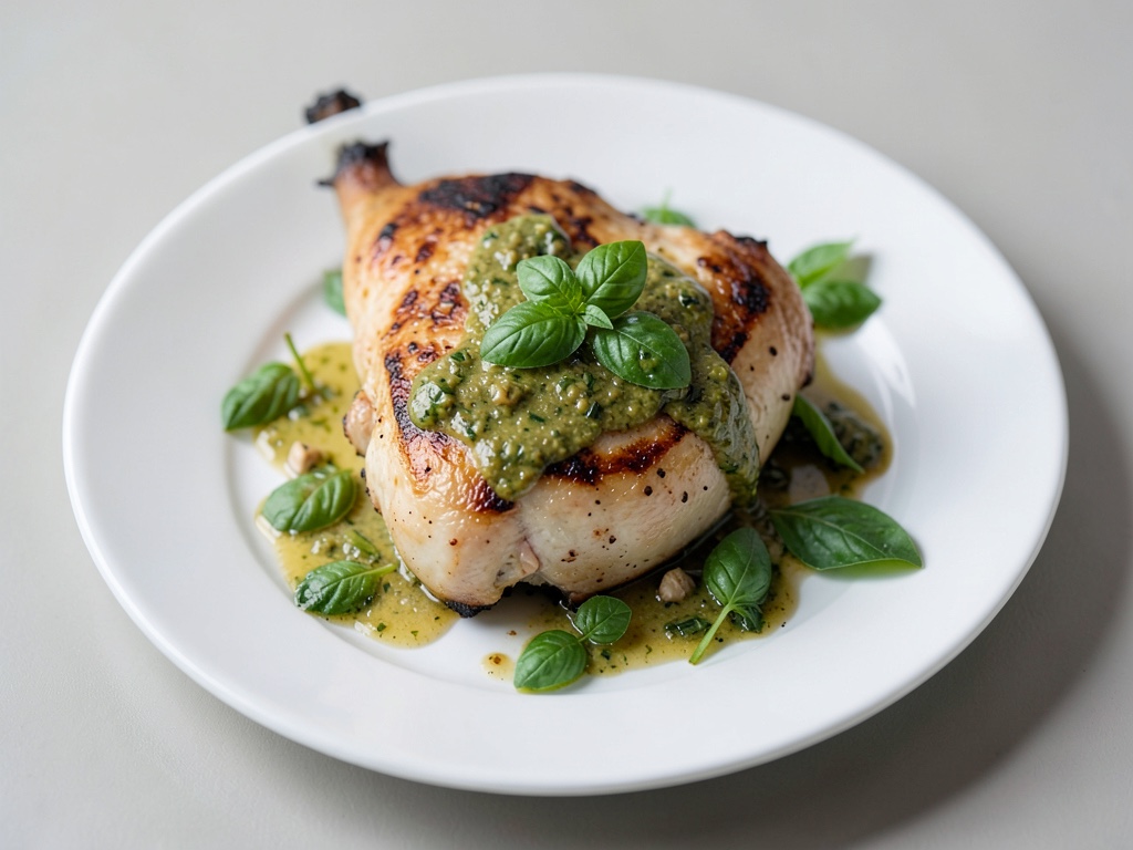 Gegrilltes Hähnchen mit Basilikum-Zitronen-Marinade