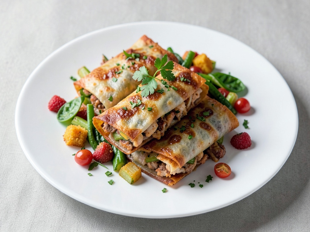 Knusprige Hähnchen-Wraps mit knackigem Gemüse