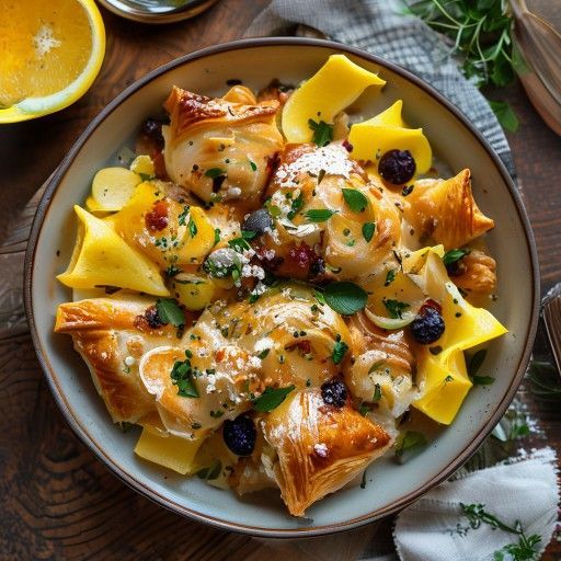 Gulasco di pollo al limone con sfoglia