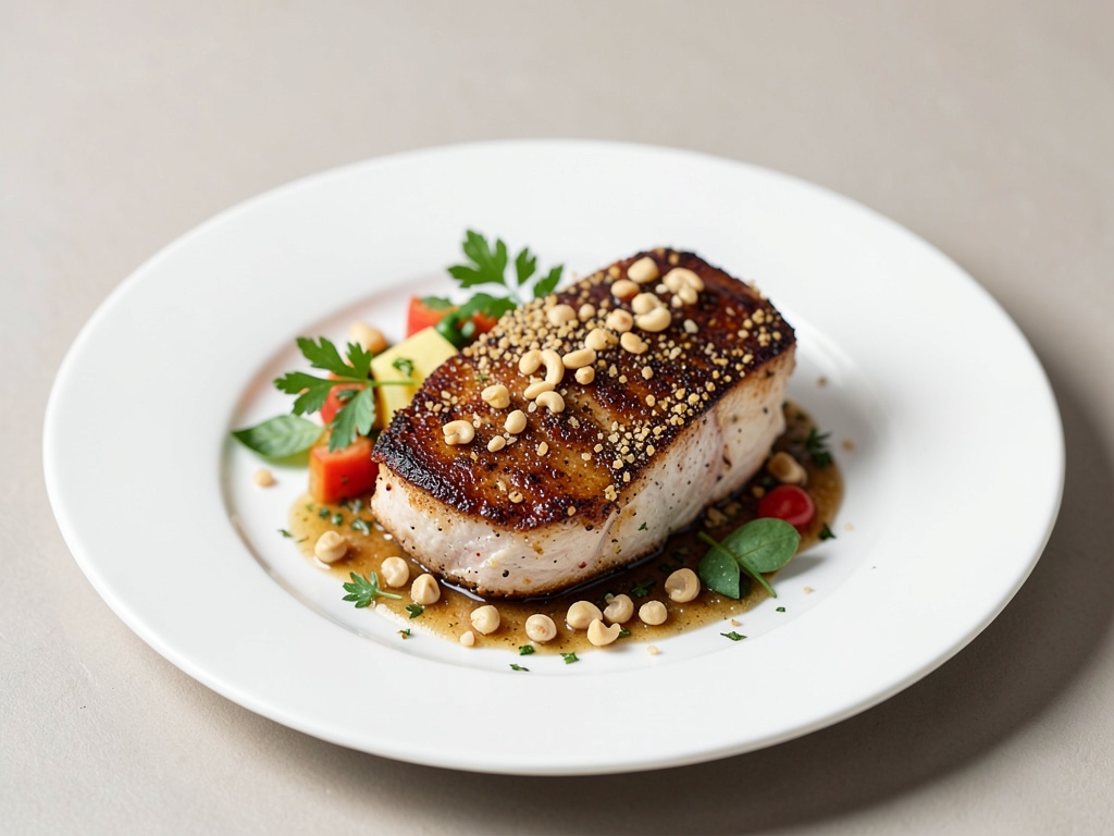 Knusprige Hähnchenbrust mit Cashew-Nuss-Kruste