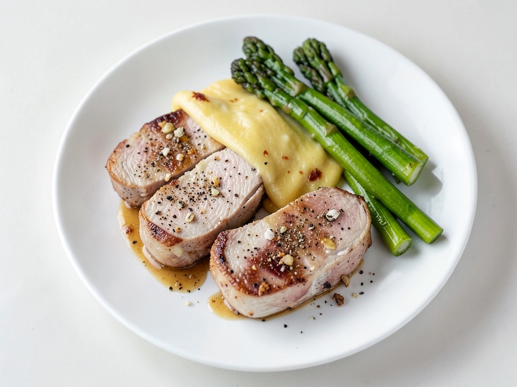 Filetto di pollo croccante con parmigiano e asparagi