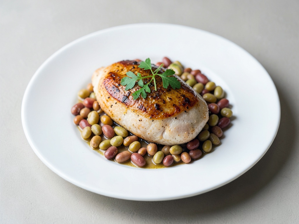 Petto di pollo con fagioli