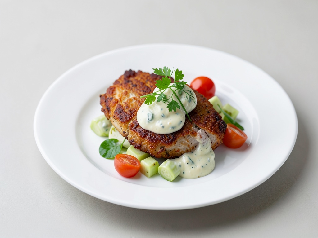 Petto di pollo croccante con cavolo rapa cremoso