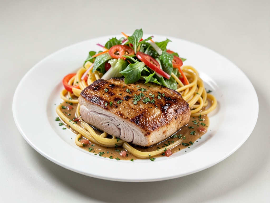 Hähnchenbrust mit Nudelsalat