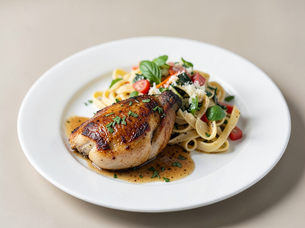 Mariniertes Hähnchen mit kaltem Nudelsalat