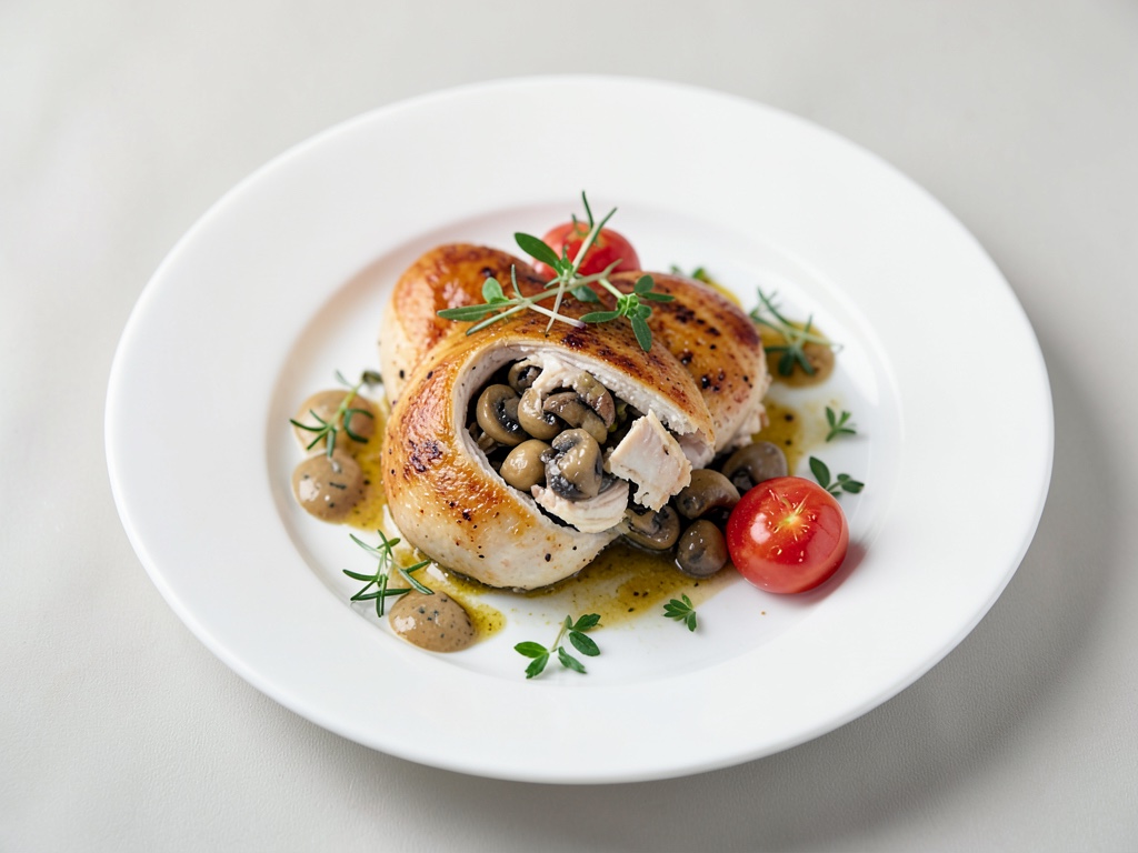 Petto di pollo ripiena di funghi