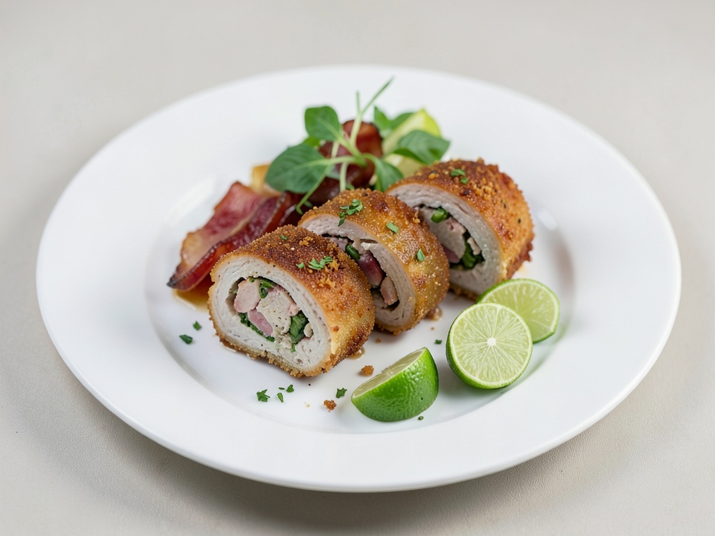 Involtini croccanti di petto di pollo con pancetta e lime