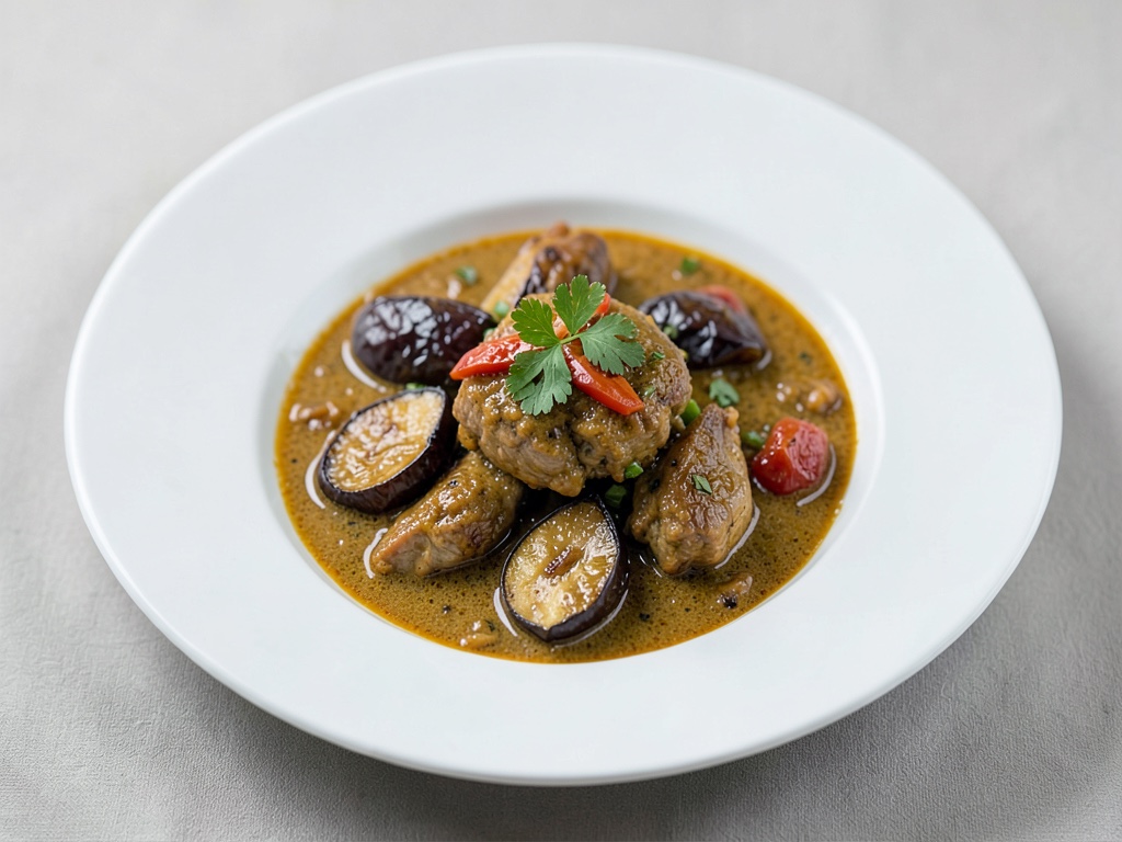 Curry di pollo veloce con melanzane