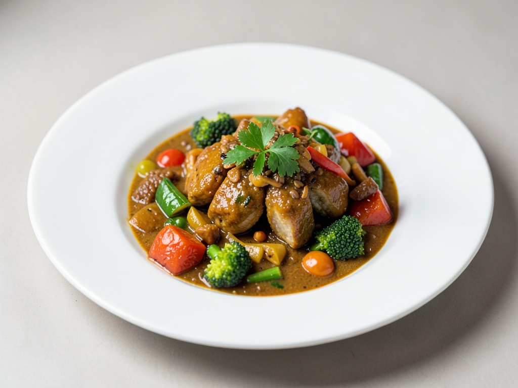 Curry rápido de pollo con verduras