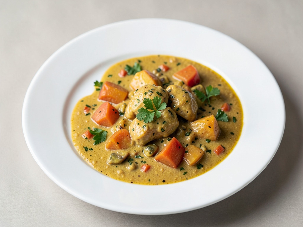 Curry cremoso di pollo e zucca