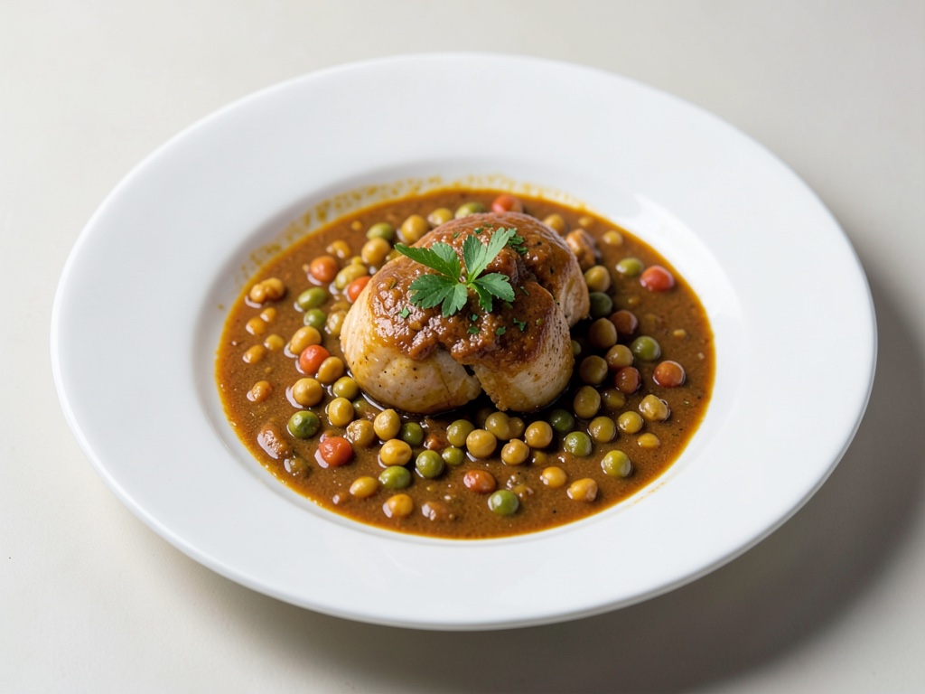 Curry di pollo con lenticchie