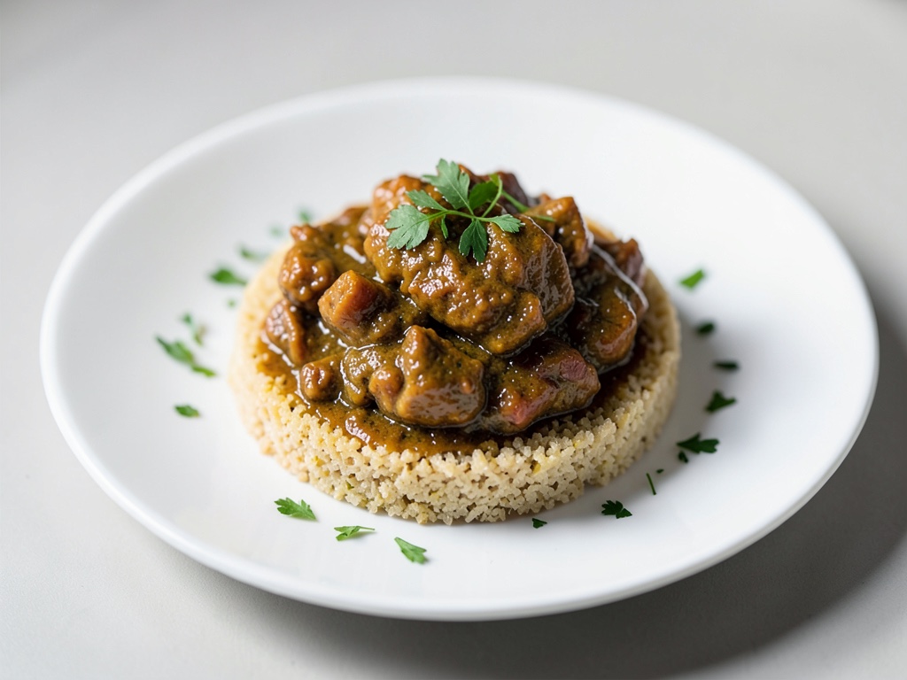 Hähnchen-Curry auf Weizen