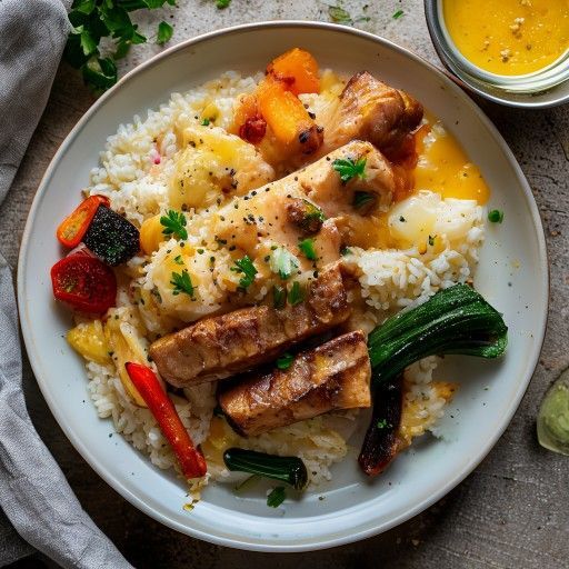 Pollo con riso e verdure