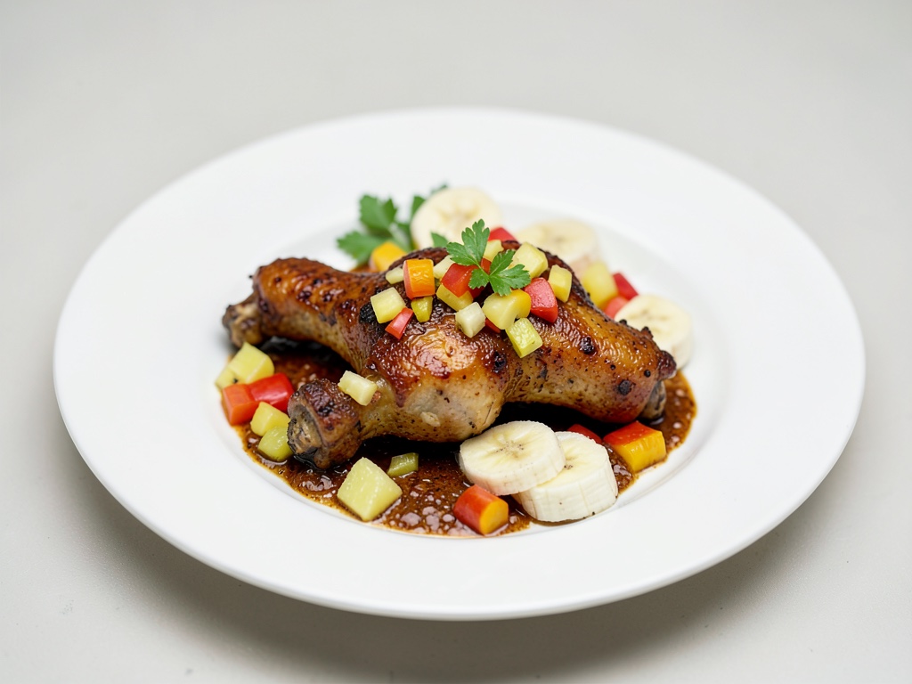 Cosce di pollo messicane con ananas e banana