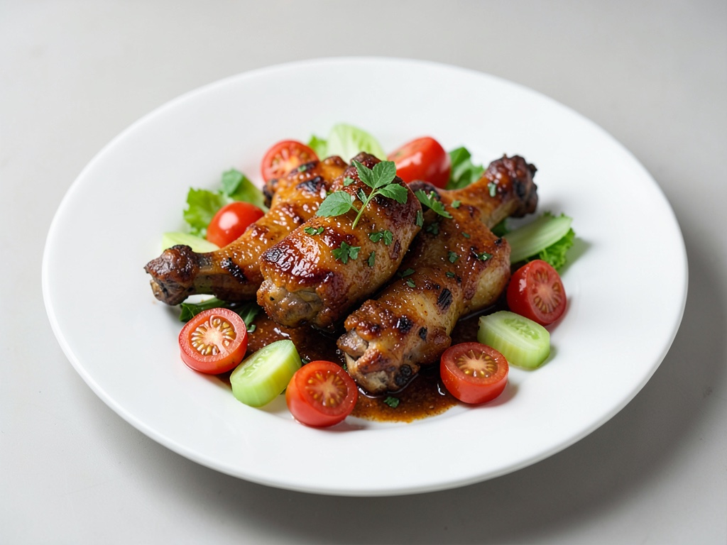 Cosce di pollo piccanti con pomodori e sedano