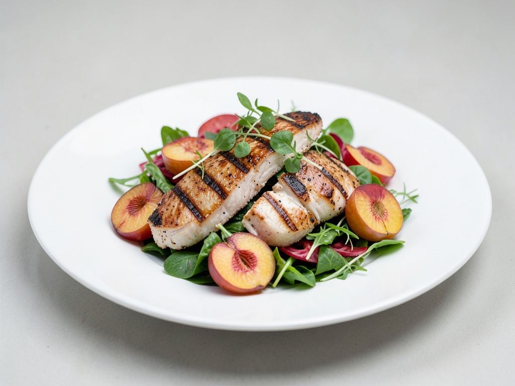 Insalata di pollo alla griglia con pesca