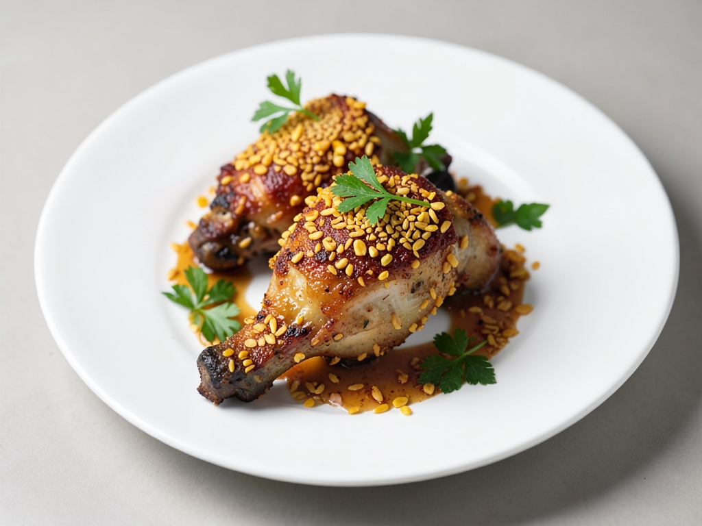Cuisse de poulet croustillante avec croûte de cornflakes et sésame