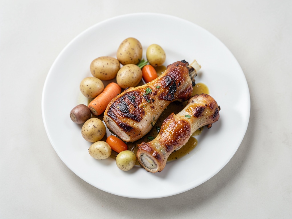 Cosce di pollo croccanti con verdure al forno e fichi