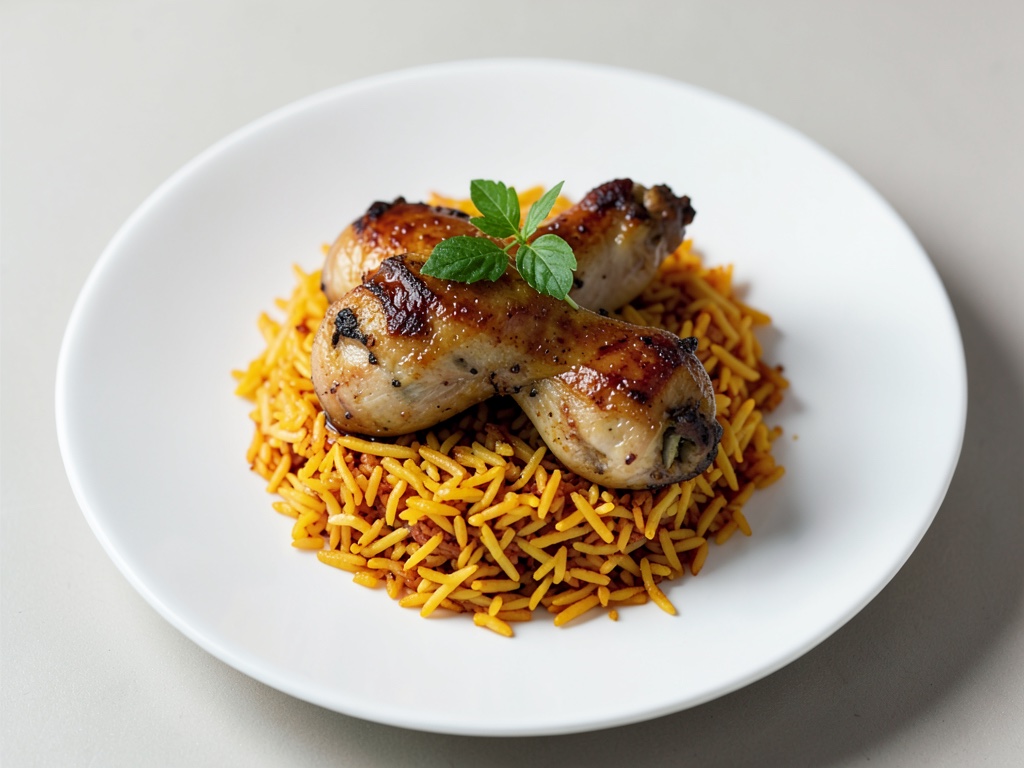 Cuisse de poulet au riz parfumé au safran