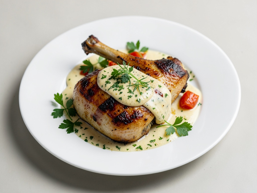 Cosce di pollo alla griglia con burro alle erbe