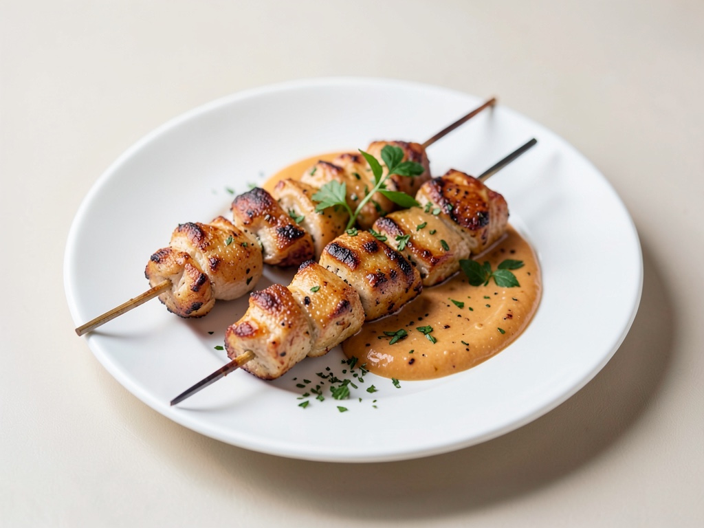 Spiedini di pollo con dip di netarine