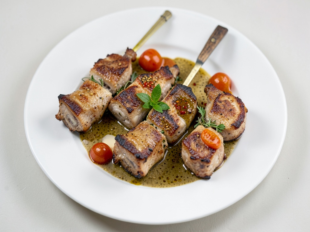 Spiedini di pollo con albicocche