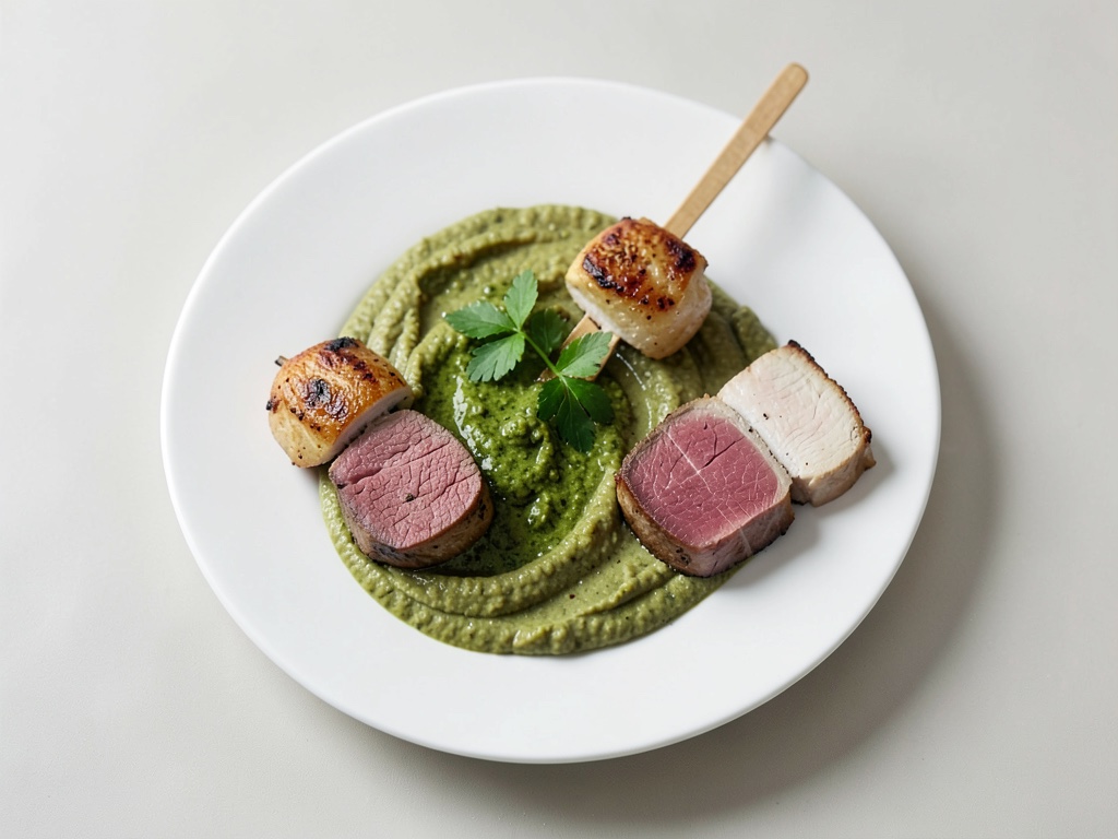 Spiedini di pollo con hummus