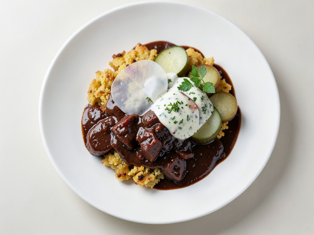 Crocchette di patate croccanti con gelatina di pollo e quark alle erbe