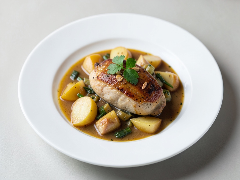 Stufato di pollo e pere