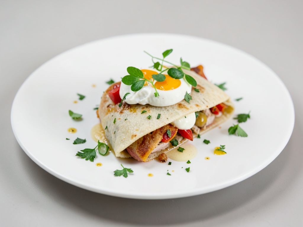Wrap di pollo con uovo, rucola e formaggio spalmabile